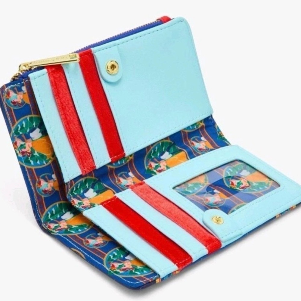 Loungefly Disney Beauty and the Beast Stained Glass Backpack w/matching Wallet - Picture 9 of 9
